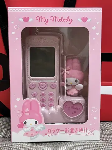 마이멜로디 폴더폰 모양 탁상 시계 산리오 미사용 새상품