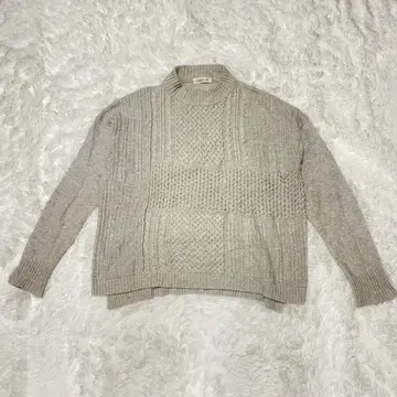 SIMPLE LIFE 여성용 긴팔 니트 M 그레이 울 코튼