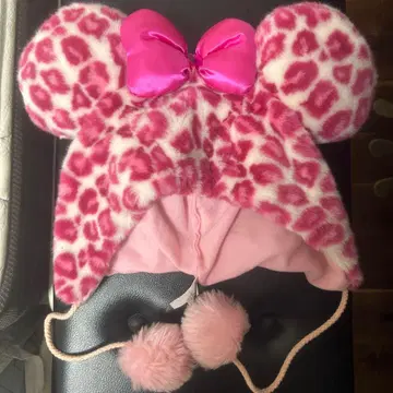 미니 팬캡 레오파드 무늬 핑크