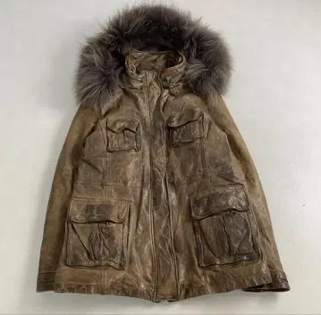 램 가죽 후드 퍼 밀리터리 스타일