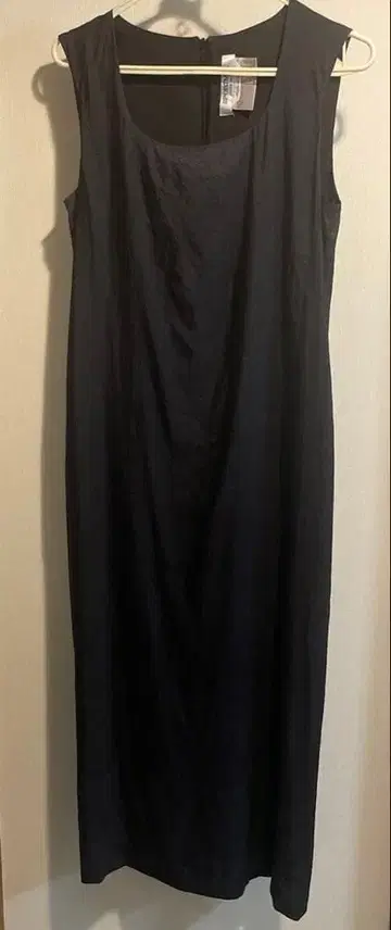 실크 100% 맥시 길이 원피스 블랙