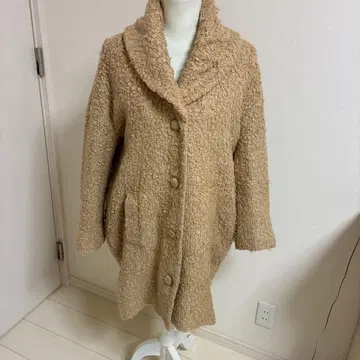 베이지 보아 코트