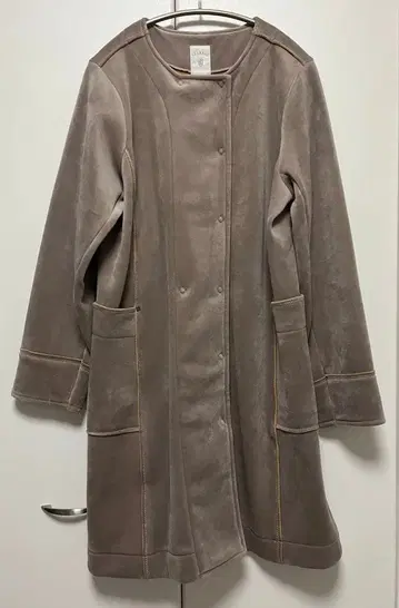 LILASIC 리라시크 노카라 롱 코트 벨로아 느낌 베이지 미사용