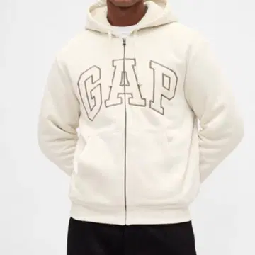 릴랙스 핏 GAP 로고 보아 안감 집업 후드티 L 베이지