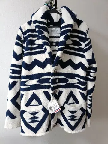 [ 미사용품 ] BAYFLOW 기하학 패턴 플리스 카디건 카우친