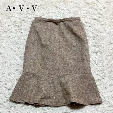 아베베 플레어 스커트 머메이드 울 혼방 이토킨 고급 믹스