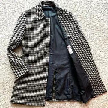 해리스 트위드 티모시 에베레스트 스텐카라 코트 하운드투스 화이트 블랙