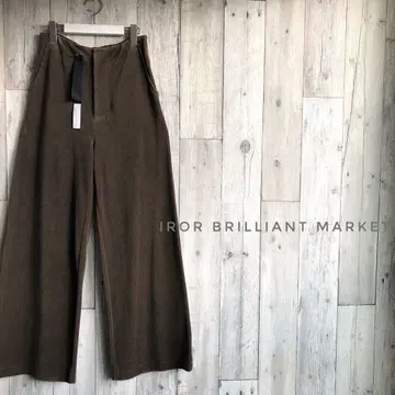 미사용 IROR 이로아르 코듀로이 와이드 팬츠 굵은 폭 올리브 카키