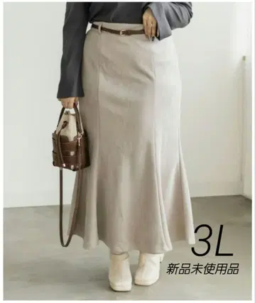 CLETTE 오리지널 벨트 포함 머메이드 스커트 오프 베이지 3L