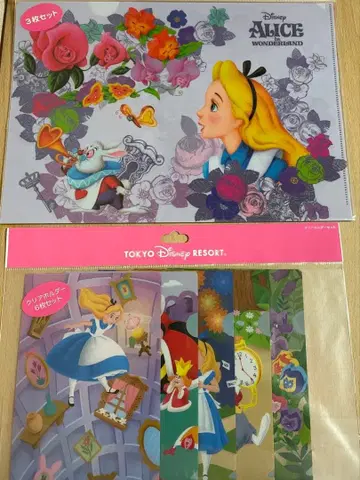 원더랜드 앨리스 클리어 홀더 세트 도쿄 디즈니랜드 8매