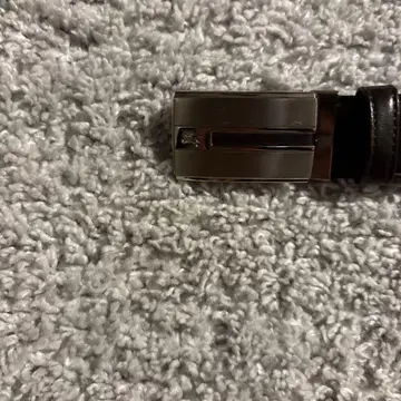 블랙 가죽 벨트 실버 버클