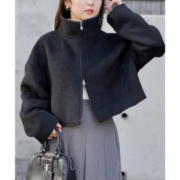 Chico 샤기 지퍼 숏 블루종 블랙