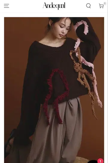 andequal 비대칭 프린지 니트