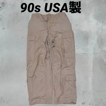 90s USA 베이지 카고 팬츠 드로우 코드 멀티 포켓 XL 사이즈