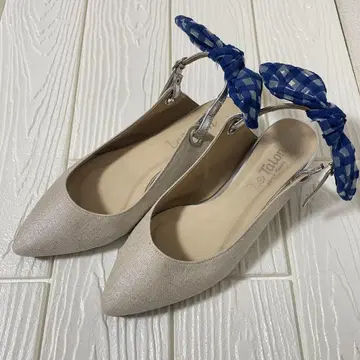 [ 레어 ] Le Talon 스틸레토 펌프스 리본 23cm 플랫