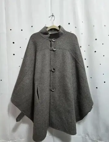 울 혼방 그레이 판초 L 사이즈