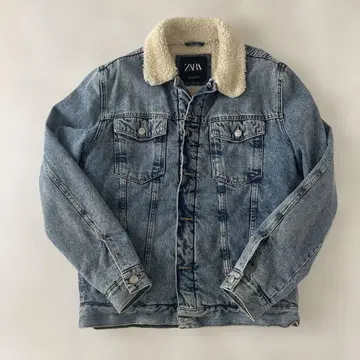 ZARA 보아 카라 부착 데님 자켓 M 데님 자켓 코트