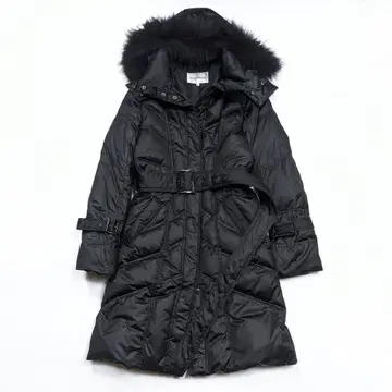 핑키앤다이안 롱 다운 코트 38 A라인 후드, 벨트 포함