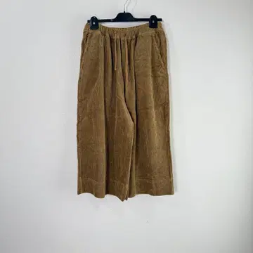 카키 코듀로이 와이드 팬츠