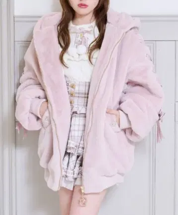 리즈리사 LIZLISA 리본 토끼 귀 퍼 블루종