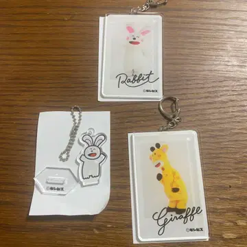 타베코 동물랜드 기린 기린 토끼 실사 폴라로이드 아크릴 키링