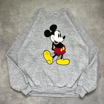 디즈니 맨투맨 구제 의류 80s USA제 미키 L 그레이 17742