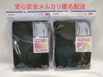 2장 유니클로 히트텍 크루넥 9부 소매 티셔츠 3XL 블랙 익명 배송