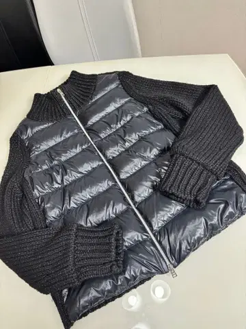 새상품급 HERNO 다운 자켓 니트 콤비