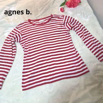 [ 인기 agnes b. ] 빨간색 화이트 보더 티셔츠