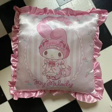 산리오 마이멜로디 피아노 핑크 새틴 쿠션