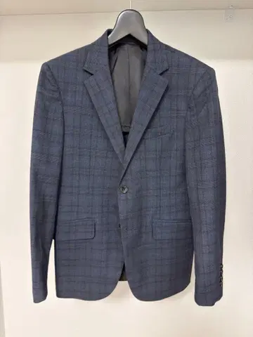 GU 네이비 체크 무늬 자켓 S