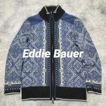 Eddie Bauer 두툼한 메리노울 하이넥 풀 집업 니트 세