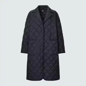 유니클로 C UNIQLO C 퍼프 테크 오버 사이즈 코트 L 블랙 블랙