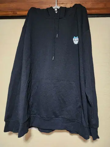 미사용 치이카와 (먼작귀) 후드티 하치와레 자수 블랙 5L 사이즈