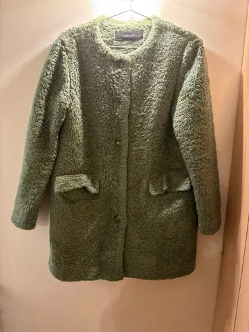 ZARA BASIC 보아 롱 코트 올리브 그린