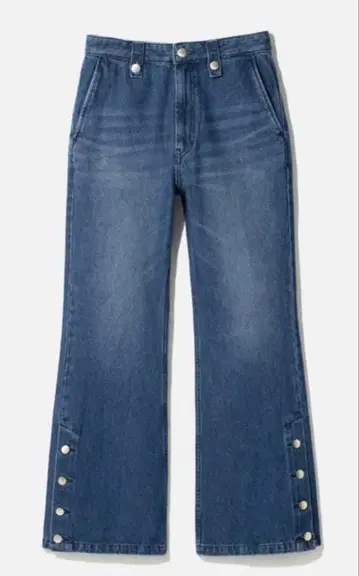 HARE 사이드 버튼 데님 플레어 팬츠