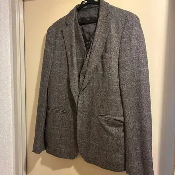 그레이 계열 체크 무늬 테일러드 자켓 HARE