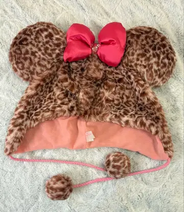 [ 초레어 ] 디즈니 팬캡 레오파드 무늬 핑크 미니