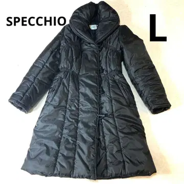 새상품급 SPECCHIO 스페치오 충전솜 롱 코트 40 블랙 셔링
