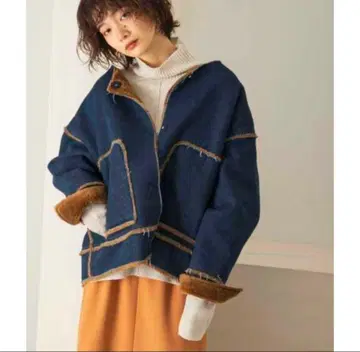 KBF 데님 보아 숏 자켓