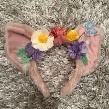 꽃과 나비 장식 핑크 머리띠