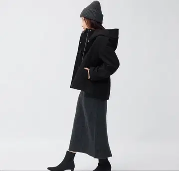 코지 멜톤 숏 후디 코트 XS