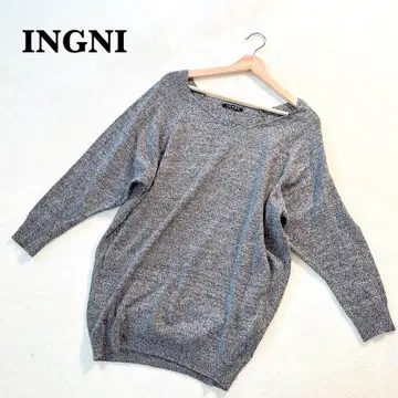 잉그 INGNI 긴팔 니트 스웨터 튜닉 라운드넥 M 그레이 계열