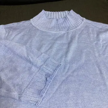 이탈리아제 Giorgio Grati 라이트 블루 하이넥 반팔 스웨터 42