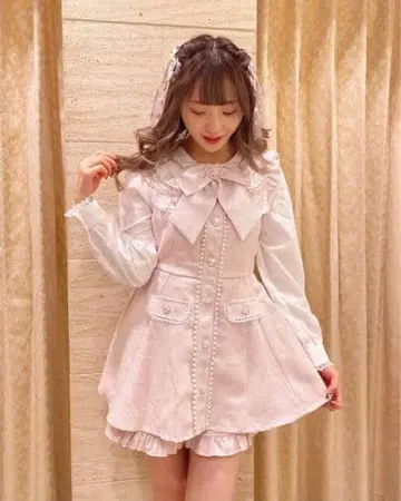 LIZLISA 리본 트위드 셋업 핑크