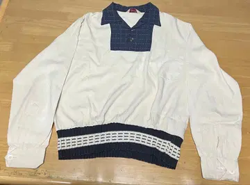 50s 빈티지 레이온 자바진 풀오버 리브 셔츠