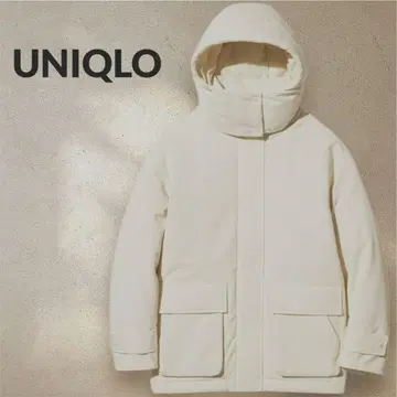 유니클로 하이브리드 다운 코트 내추럴