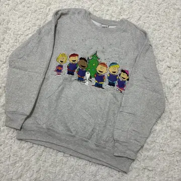 PEANUTS 스누피 크리스마스 빛나는 맨투맨 트레이닝복 해외 구제 의류