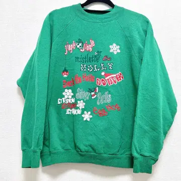 039 구제 의류 크리스마스 그린 그린 트레이닝복 긴팔