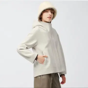 코지 멜톤 숏 후디 코트 XS